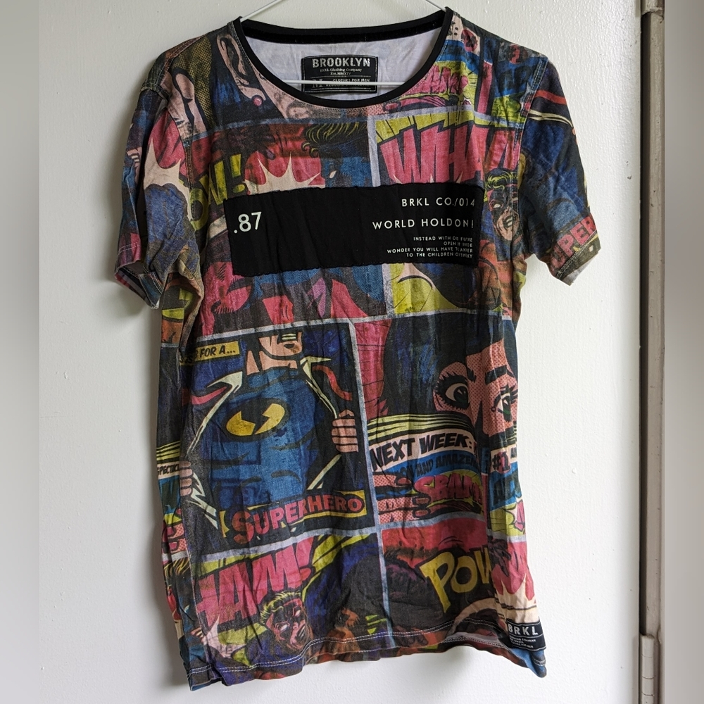Brooklyn Clothing Company Comic Book Theme shirt Men's size medium